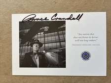 Vietnam MOH Recipient BRUCE CRANDALL, Authentic Hand Signed 4x6 Card