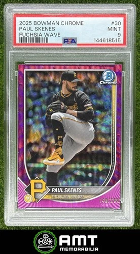 Paul Skenes PSA 9 2025 Bowman Chrome 148/299 Fuchsia Wave Refractor Pirates 8515