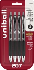 uni-ball® 207™ Retractable Fraud Prevention Gel Pens, Bold Point, 1.0 Black 