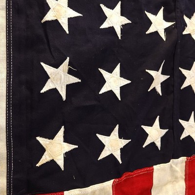 Vintage 48 States American Flag Canvas Stitched Stars (1912-1959