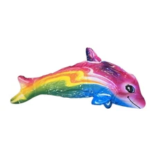 Rainbow Dolphin Inflatable Swim Pool Water Float Blow Up Toy 33"-Floatie 1 piece