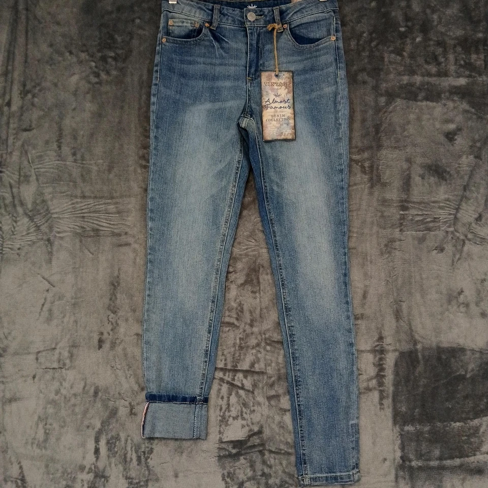 Новый с Ярлыками почти знаменитые джинсы женщин 7 синий средний подъем высоты манжеты узкие манжеты эластичной - Изображение 2 из 4