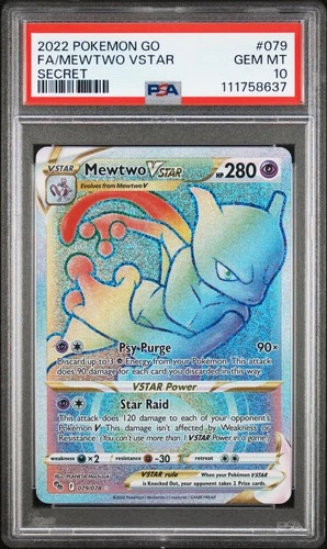 Mewtwo Vstar 079 Secret Go Pokemon PSA 10