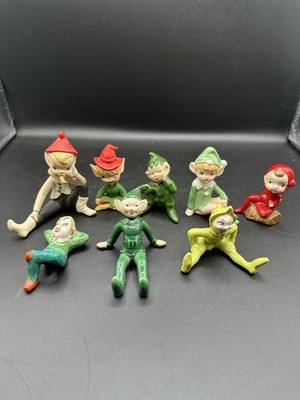 Lot of 8 Elf & Pixie Elves Figurines Mid Century 1950's Vintage | eBay