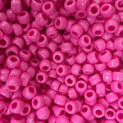 100 Rosa Undurchsichtig Perlen Pony Perlen 9x6mm Fassförmig Kunststoffperlen