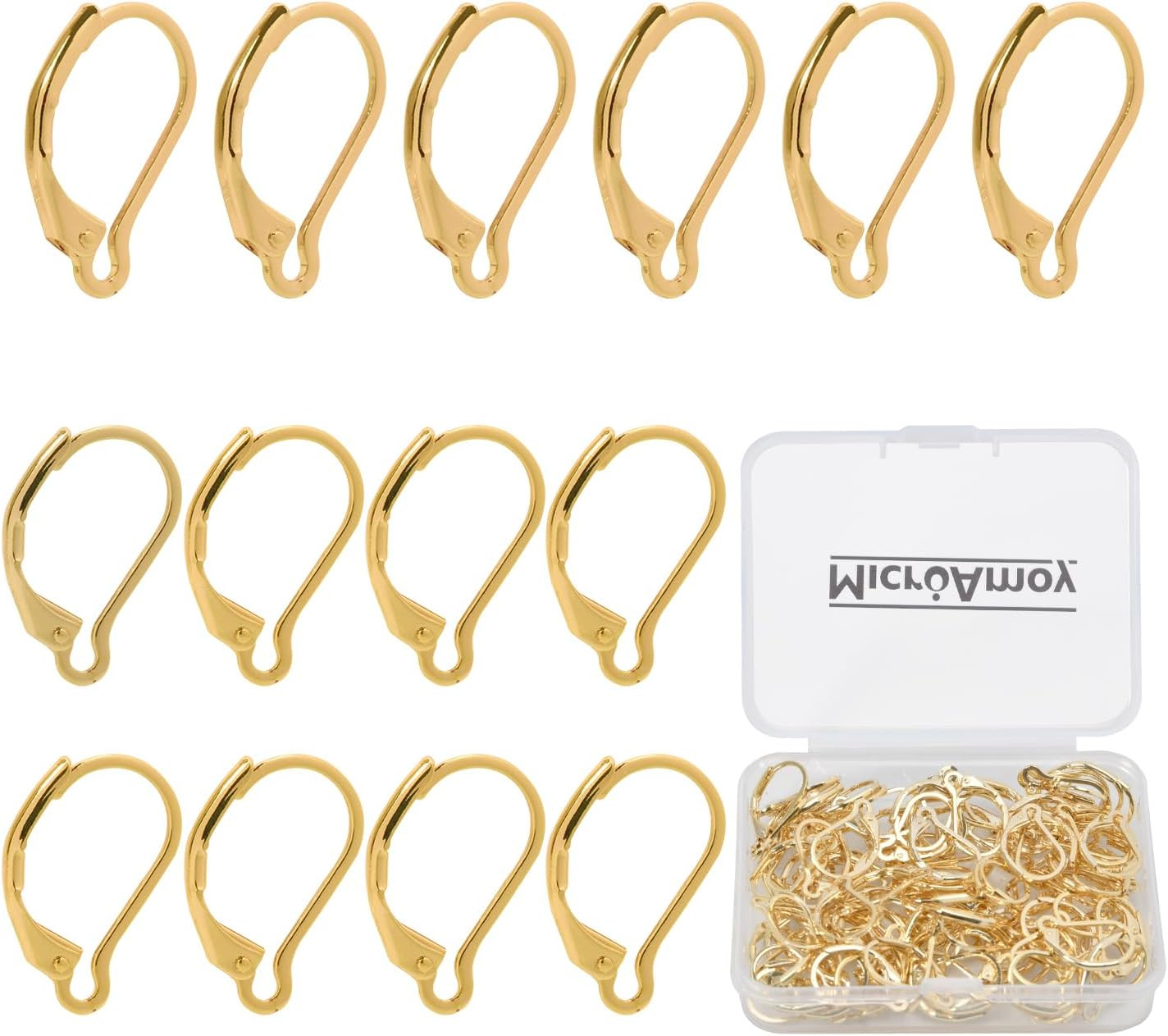 100Pcs 14K Gold Filled Leverback Earwires French Earring HooksHypoallergenic Da