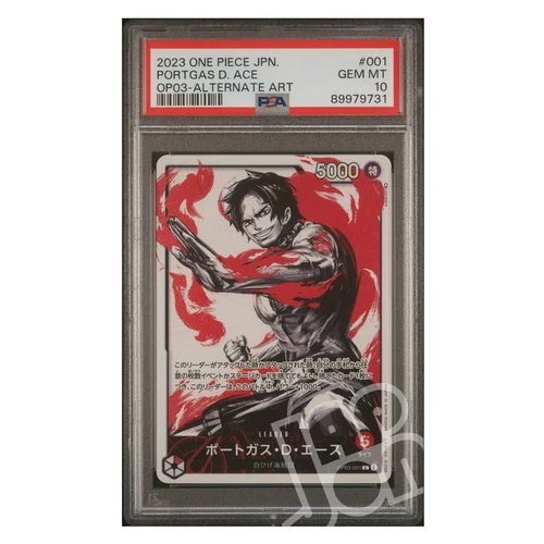 One Piece Card Portgas D. Ace OP03-001 Leader Alternate Art Jap - PSA 10 GEM MT