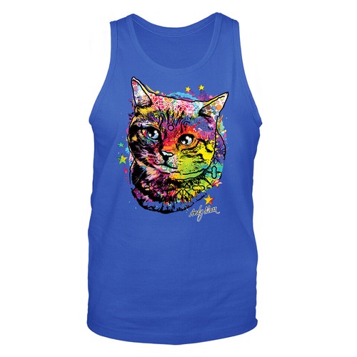 Colorida camiseta sin mangas para gatos animales mascotas broma divertida humor humor humor novedad gráfica humor - Imagen 7 de 8