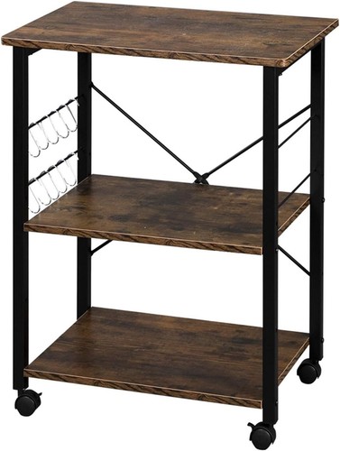 Baker's Rack 3Tier Kitchen Utility Microwave Oven Stand Storage Cart Workstation - Picture 3 of 7
