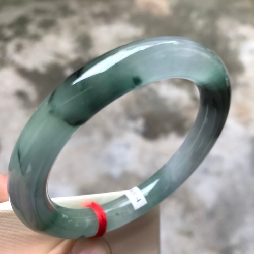 54mm Natural Ice Green Jadeite Bracelet Bangles Burma Emerald Jadeite Bracelet - Picture 4 of 15