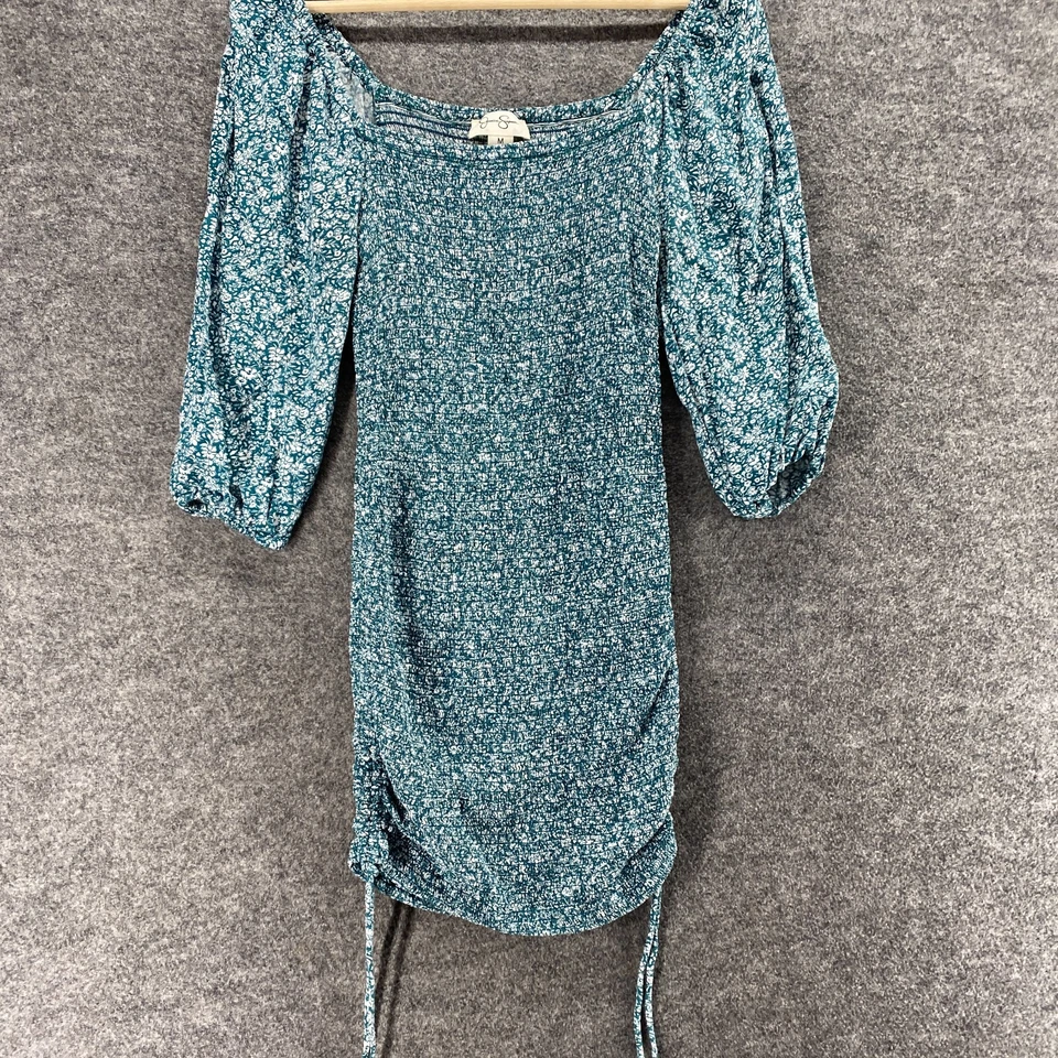 Vestido Jessica Simpson Mujer M Medio Azul Cambio Corto Manga 3/4 Rayón Informal Foto 4 de 4