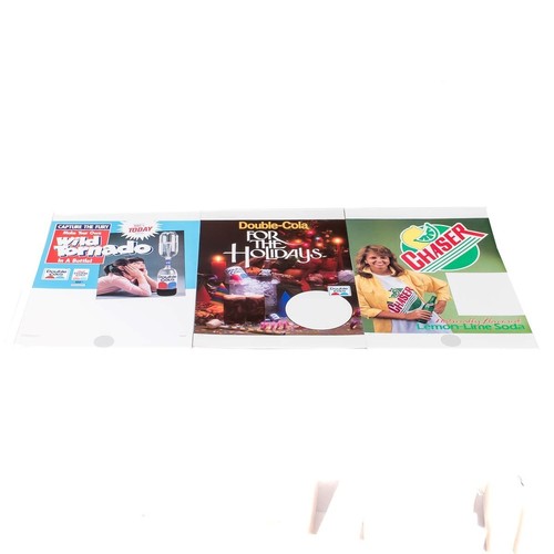 Rare Lot of 3 Vintage 1980's Soda Advertising Signs Chaser Double-Cola 15" x 19"