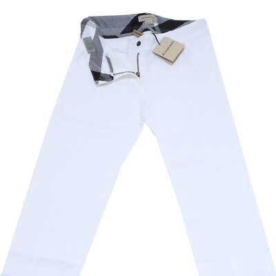 6487M BURBERRY pantalone bimba bianco pants kids white