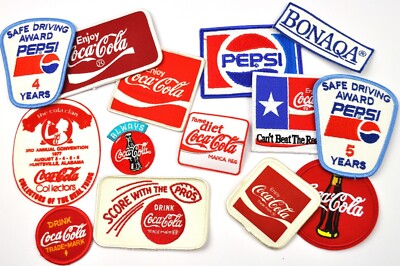 Diverse Coca-Cola Coke Pepsi USA Bügelflicken gestickte Aufnäher Patch Vintage
