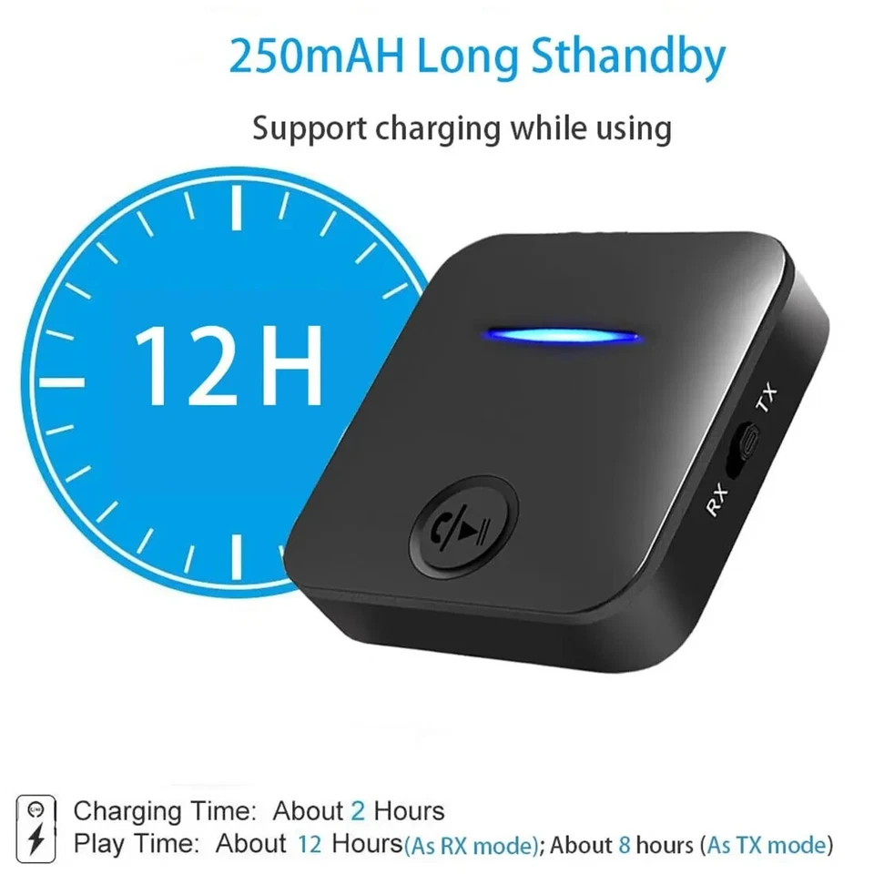 ✅ Récepteur Emetteur Bluetooth 5.0 Adaptateur Sans Fil Avec Micro Audio Stéréo - Photo 2/4