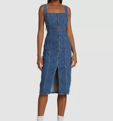 $395 Le Jean Women's Blue Allegra Denim Button Front Overall Dress Size Medium | eBay $395 Le Jean Women's Blue Allegra Denim Button Front Overall Dress Size Medium | eBay
