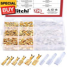 720Pcs Gold Quick Splice Male and Female Wire Spade Connector Wire Crimp Termina