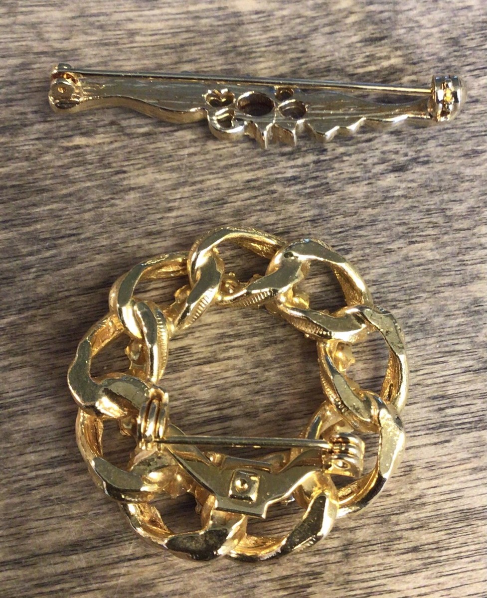 Lot De Bijoux Pendentifs Rétro Plaqué Or - Style Fantaisie Doré - Occasion Bon état