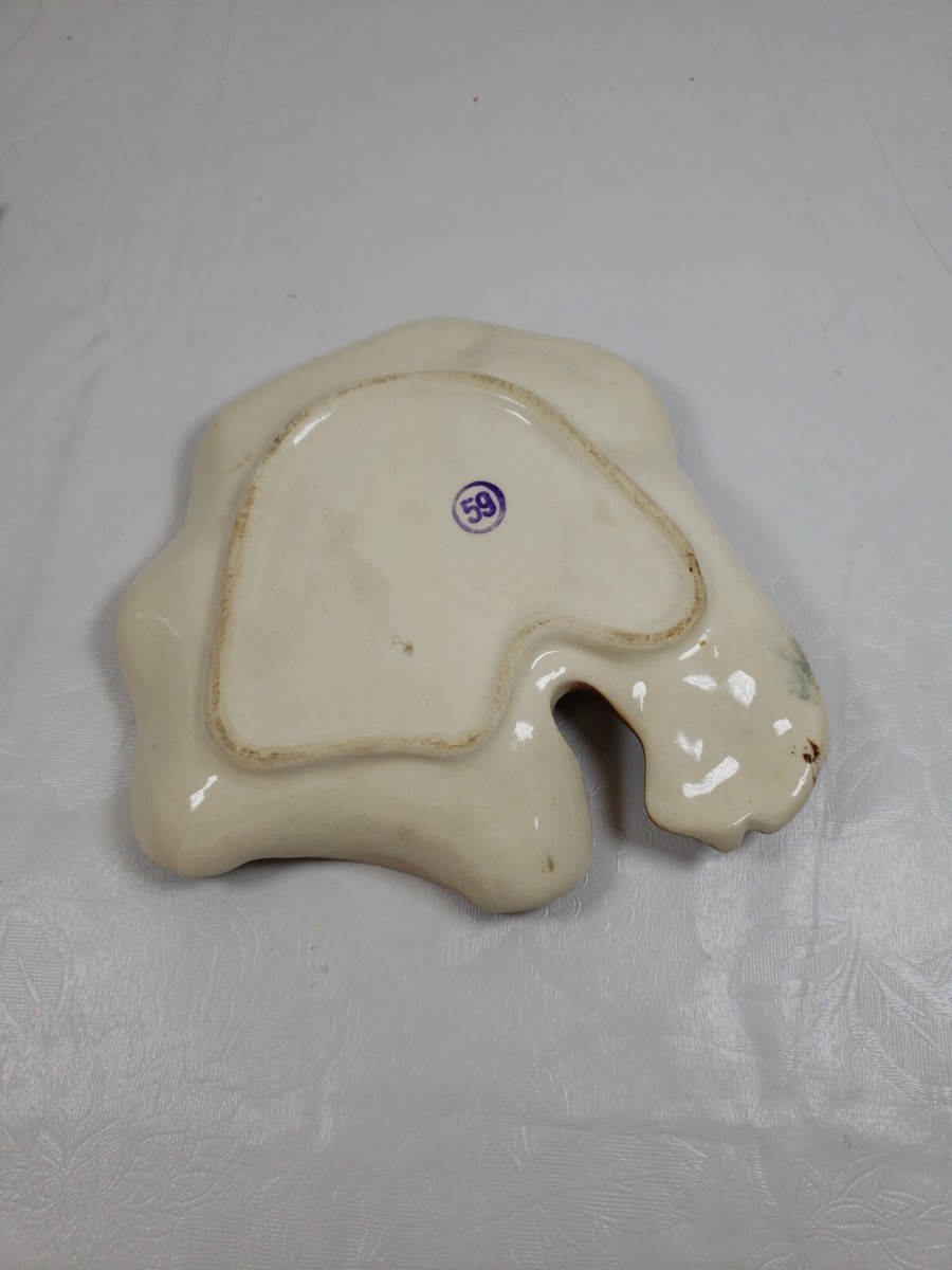 Mid Century Vintage Ceramic Horse Head Dish Glossy Pony Brown 7