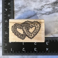 Entwined Hearts with FLOWERS Rubber Stamp