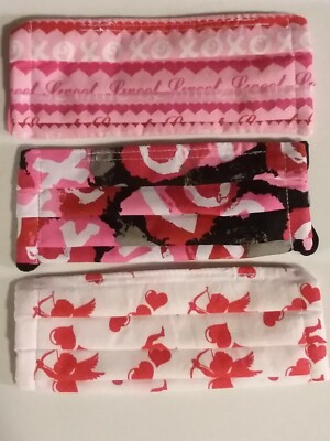 VALENTINE Handmade Face Mask, Cotton--READ DESCRIPTION PLEASE!!  3 designs!