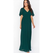 Show Me Your Mumu Emily Empire Maxi Dress Emerald Chiffon Size 2X NWT