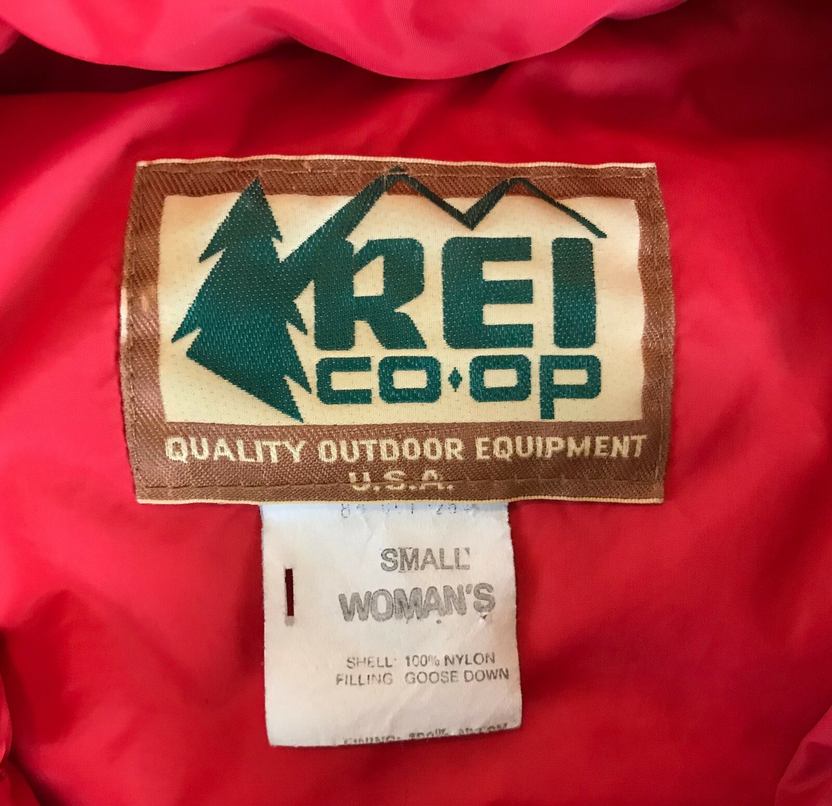 Veste REI Vintage Années 70 – Doublée Duvet D’oie, Taille S Femme, Vert, état Très Bon