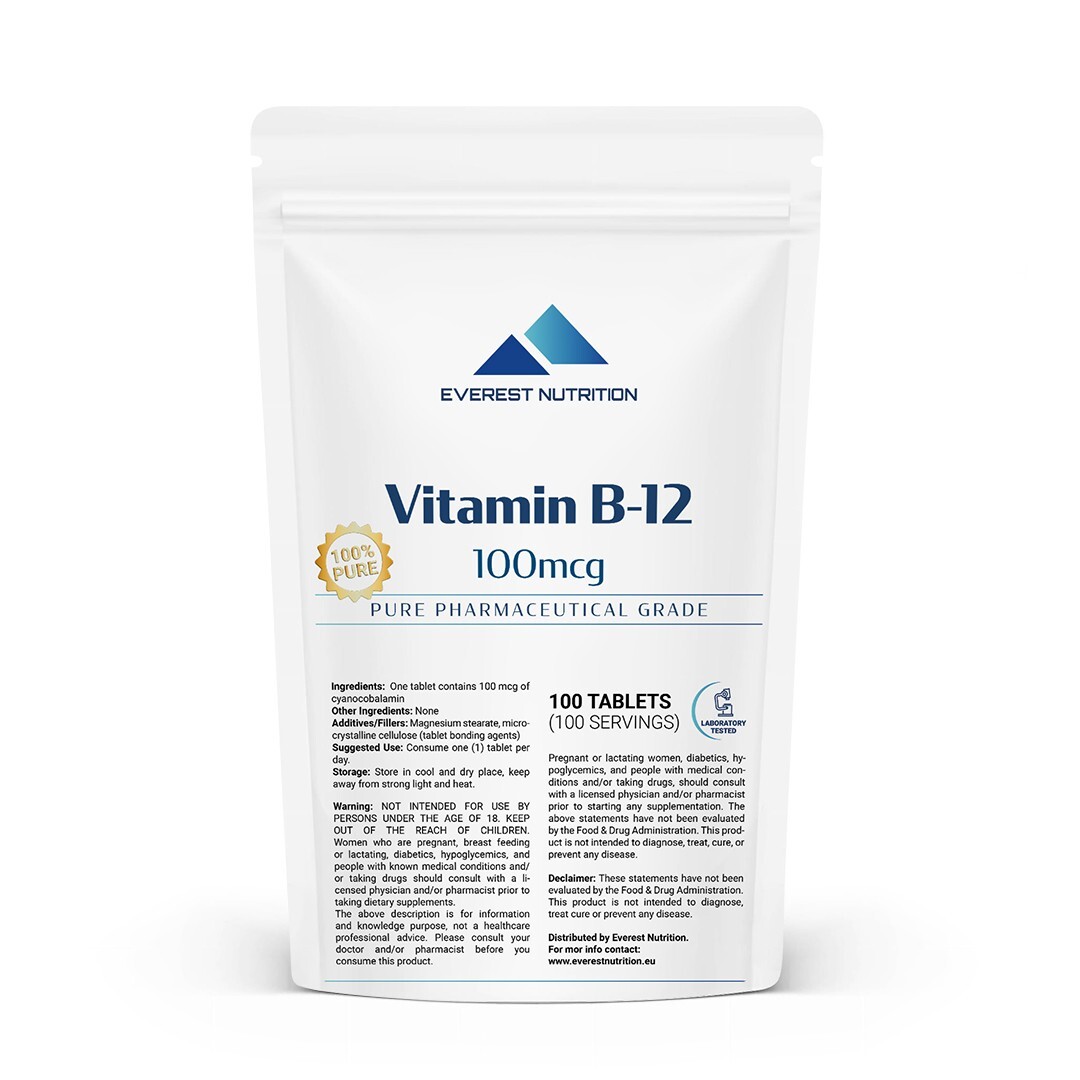 Tabletas de vitamina B12 100mcg Apoyo energético Salud del sistema nervioso