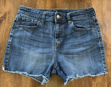 Vintage Gap Size 2 Denim Cut Off Shorts High Rise Stretch Distressed Blue