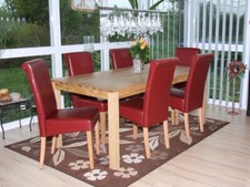 6er-Set Esszimmerstuhl Novara II, Leder, schwarz, creme, rot, grau, weiß, braun