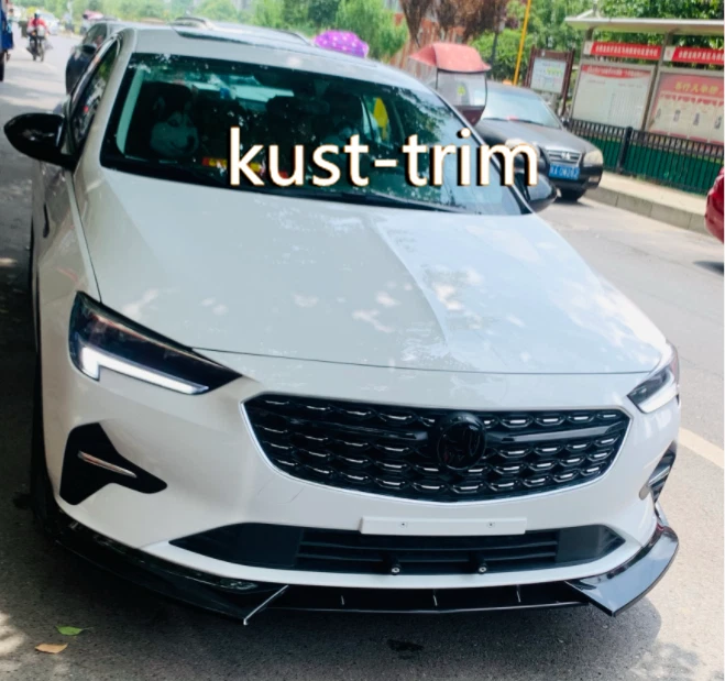 Para Buick Regal GS 2018-2020 ABS preto para-choque dianteiro kit divisor de lábios acabamento 3 peças - Imagem 4 de 4