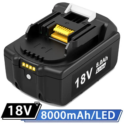 8.0Ah Li-Ion For Makita 18V Battery BL1860 BL1830 BL1850 BL1840 W/ LED Indicator