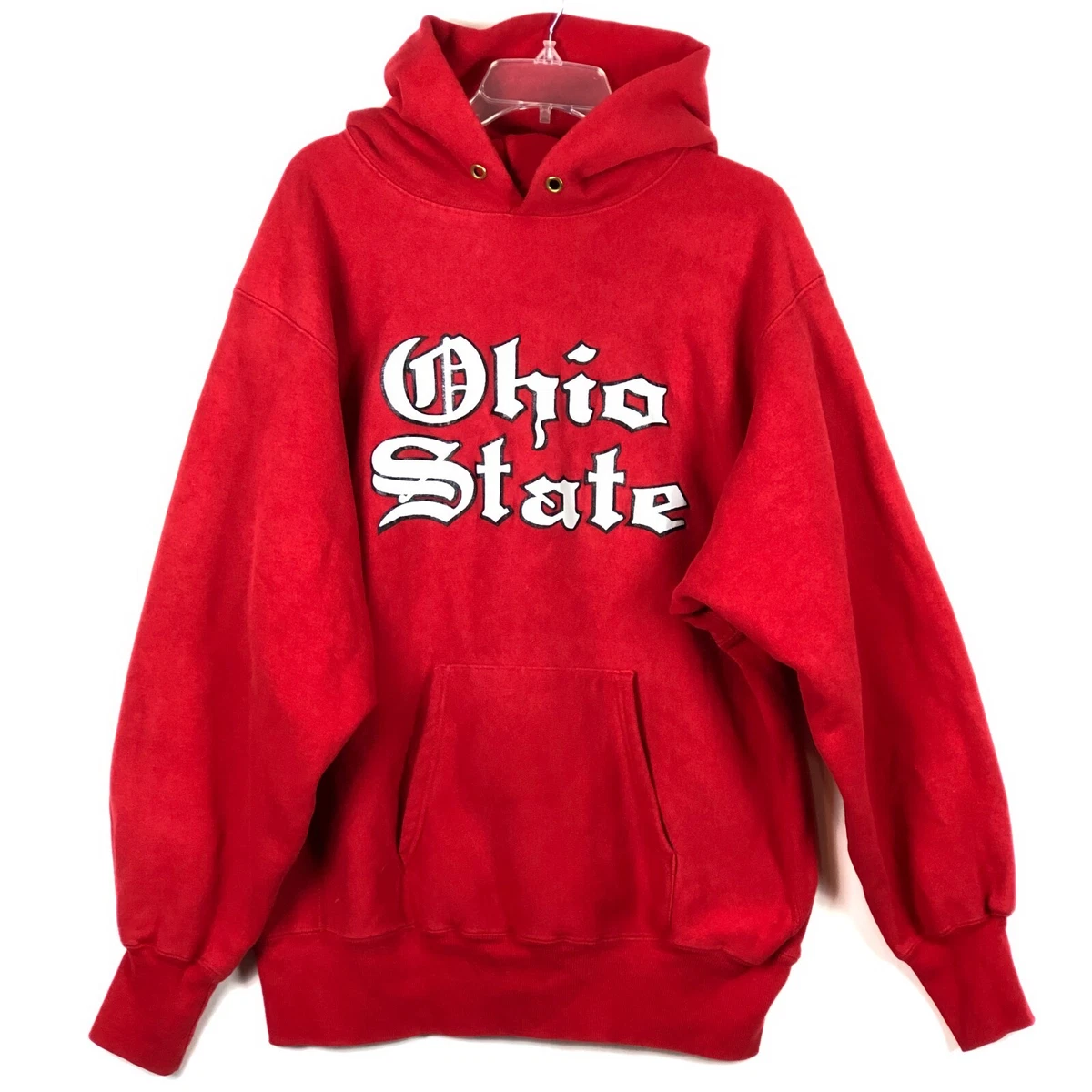 Vintage 80s Champion Reverse Weave Ohio State Old English Script USA Red Mens XL