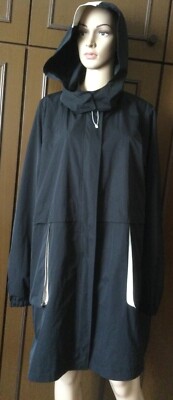 MARINA RINALDI Woman Anti-Drop Parka, Black-Beige, Size IT 54 OF 48 US 18GB 22