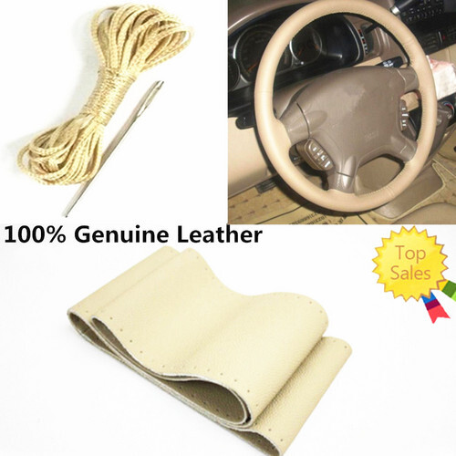 15" Steering Wheel Cover Genuine Leather Beige For Mercedes-Benz S550 2007-2010 - Picture 9 of 12