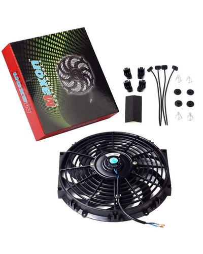 12" Inch Slim Fan Push Pull Electric Radiator Cooling Fans 12V Mount K - Picture 8 of 9