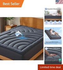 Waterproof Mattress Pad Queen Quilted Fitted Mattress Topper Noiseless 8-21 D...