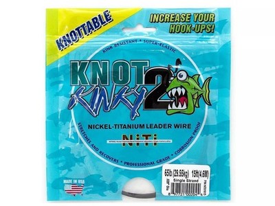 Aquateko 4,5 m Knot 2 Kinky 1x1 Titanium Vorfach Nickel Titan Raubfisch Knotbar