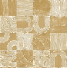 NUS4631 Vaughn Geometric Peel Stick Wallpaper with Dimensional Hand Painted...