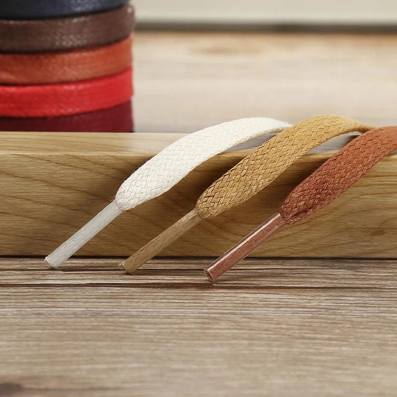 Moda Plano Encerado Algodón Zapatos Cordones Unisex Botas Informales Tenis Cordones - Imagen 2 de 4