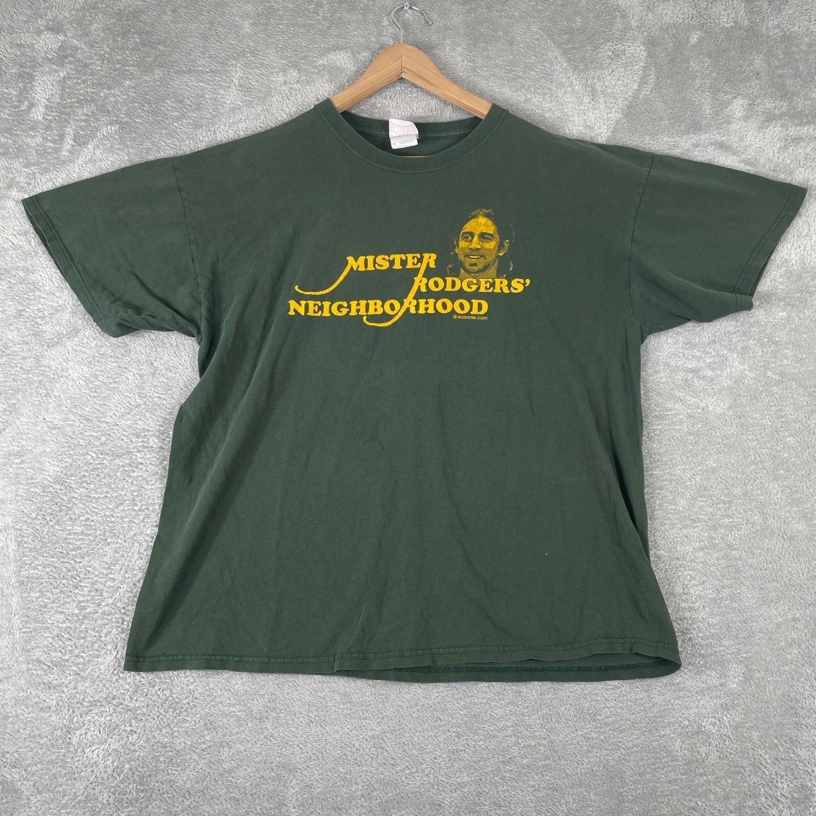 Aaron Rodgers Mister Rodgers Neighborhood T Shirt Mens XL Green Graphic Tee Y2K