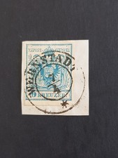 WERNSTADT, Müller 3203 a , fragment listu z 9 krążownikami, niebieski, wydanie 1854