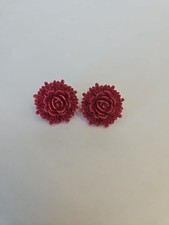 Pink Rose Earrings Stud Women's Girl's Jewelry Fashion Accessories