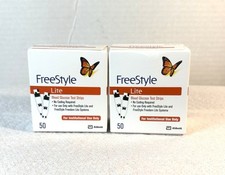 Freestyle Lite Glucose Test Strips 50ct 2 boxes Of 50 Exp 1/31/28 NIP