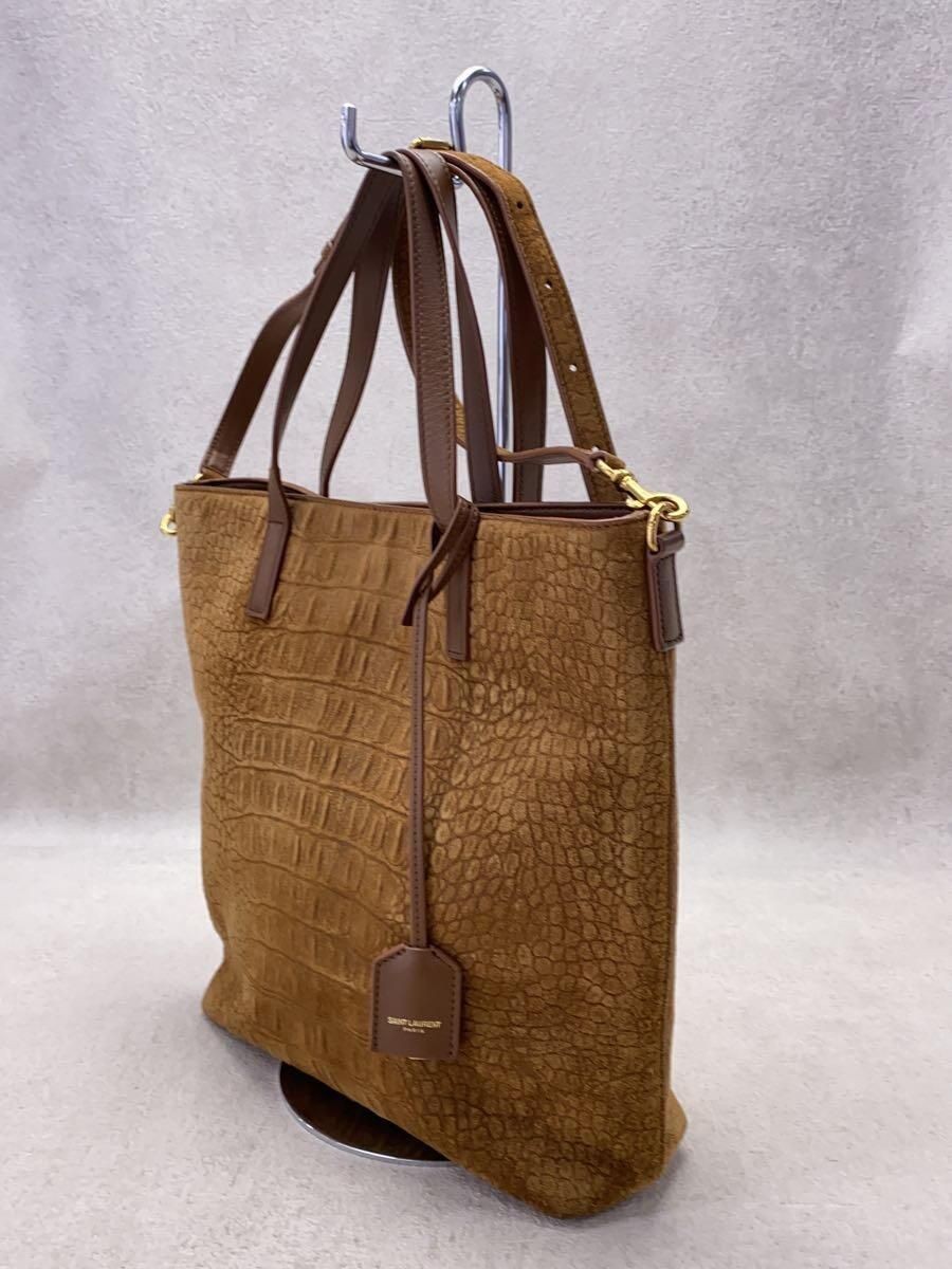 SAINT LAURENT BORSA A TRACOLLA PELLE MARRONE SOLIDA usata