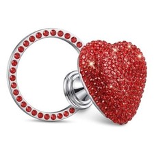 2Pcs Bling Push to Start Button Cover Rhinestone Car Engine Start Ring, Bling