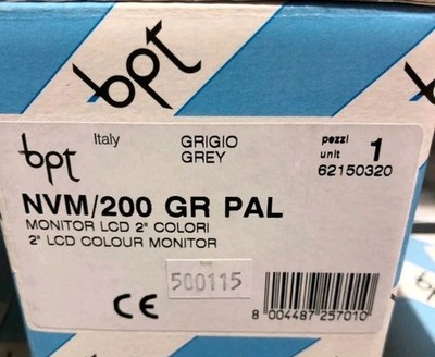 Bpt 62150300 nvm//200 pal 2 gr lcd monitor