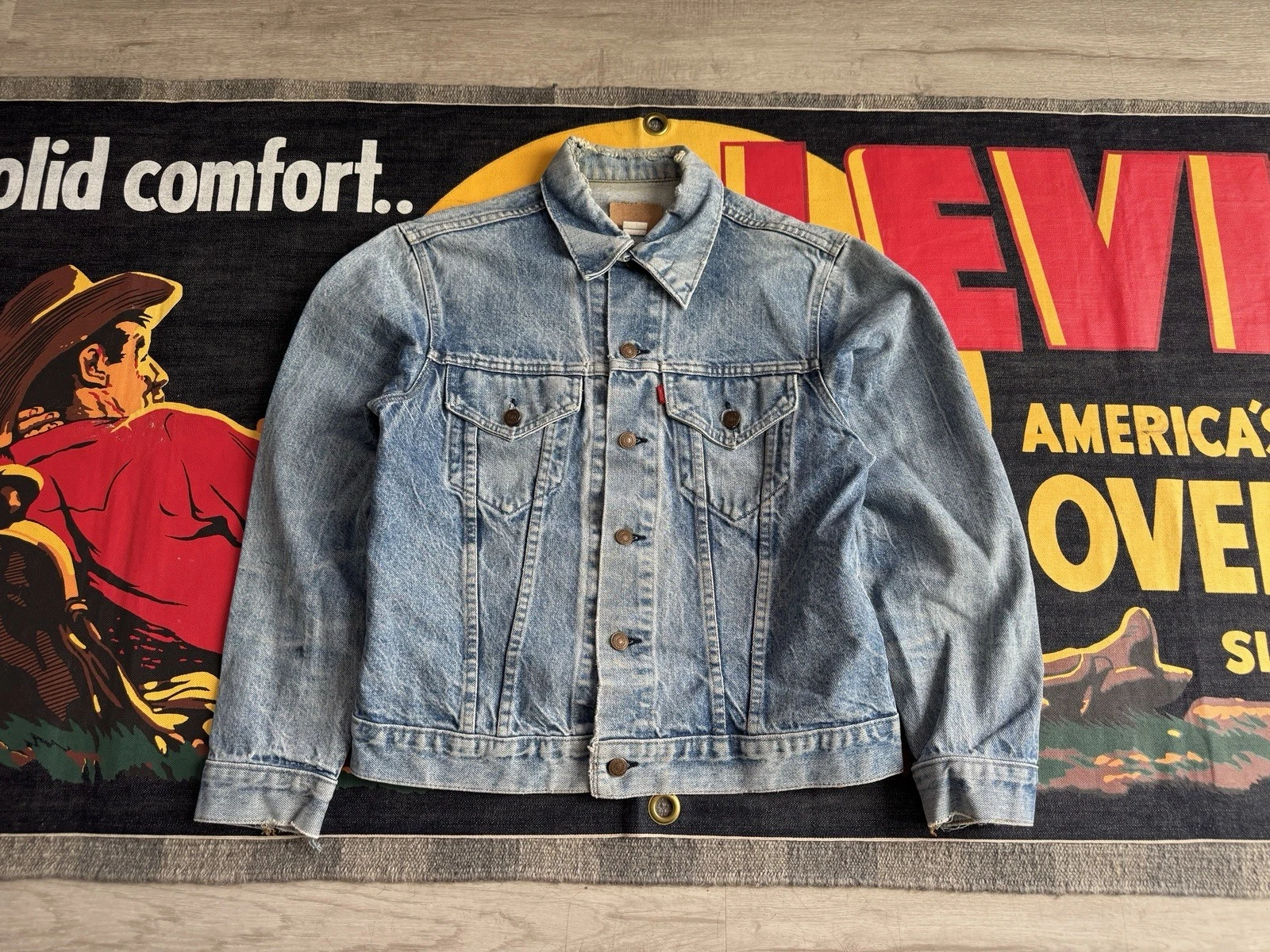 Vintage 70s Levi's 70505 0217 Small e Denim Jacket Type 3 Button I Size 40