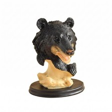 Black Bear Resin Sculpture Painted Details Resin Bear Figurine Freestanding