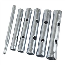 Voche® 6pc Tubular Box Spanner Set c/w Tommy Drive Bar Sizes 10-19mm